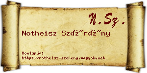 Notheisz Szörény névjegykártya